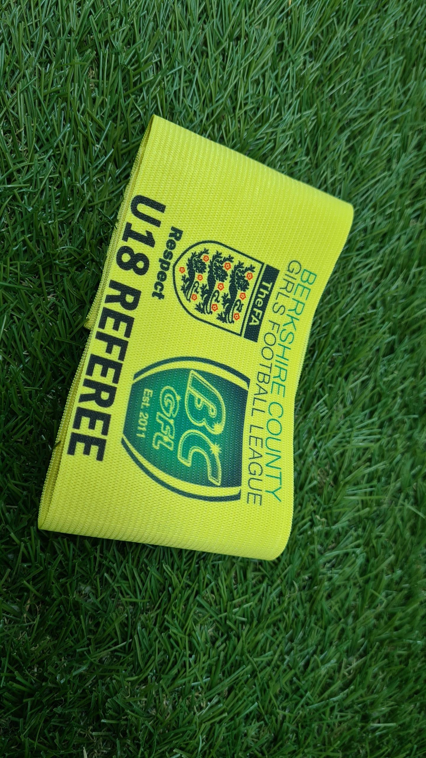 Personalised Under 18 Referee Band - Yellow