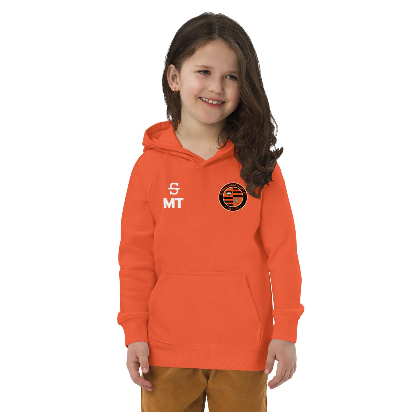 Wokingham Town F.C Personalised Kids Hoodie - Orange